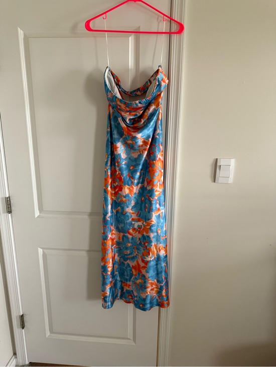 Hello Molly Dresses & Skirts - Floral Silk Slip Dress in Blue and Orange